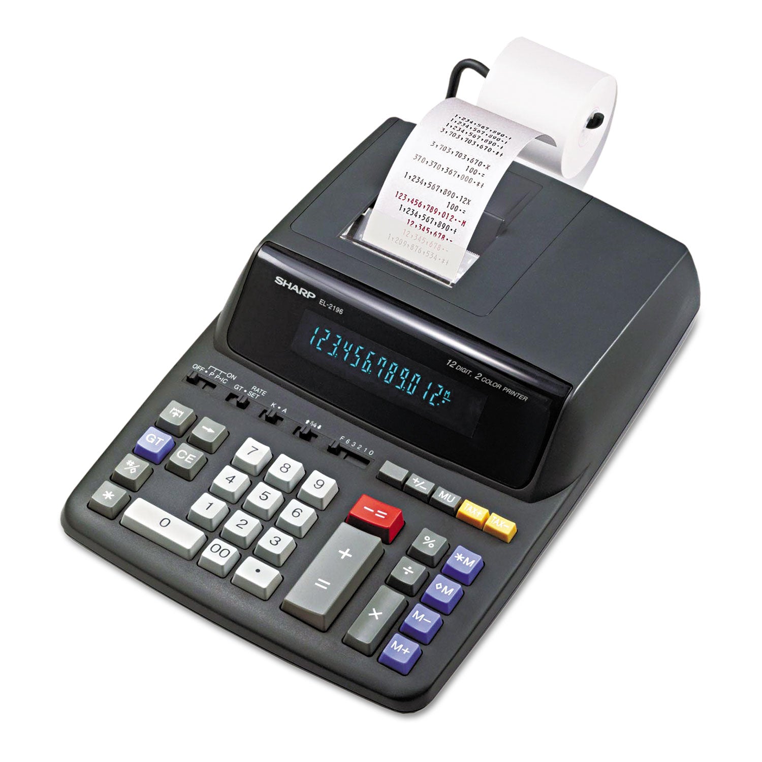 EL2196BL Two-Color Printing Calculator, Black/Red Print, 3.7 Lines/Sec - 