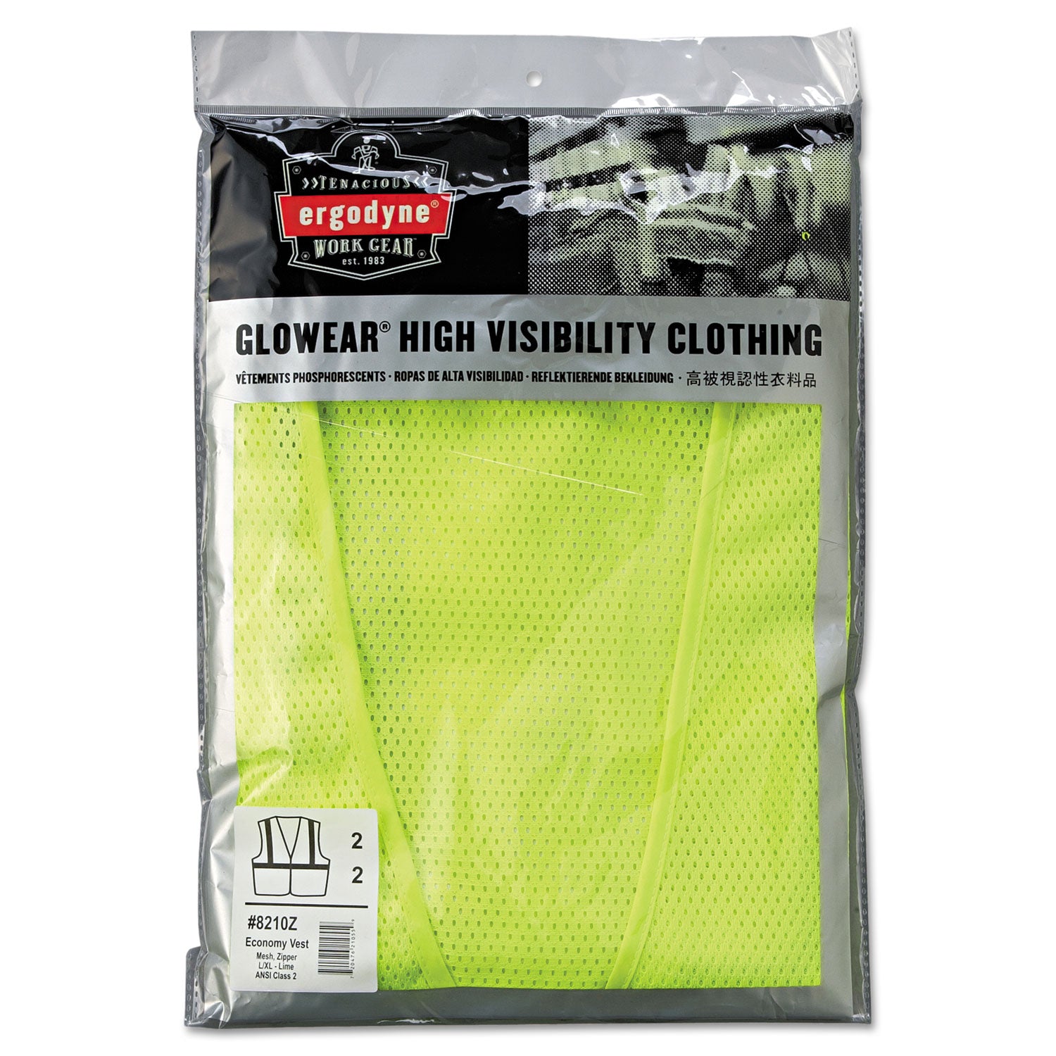 glowear-8210z-class-2-economy-vest-polyester-mesh-large-to-x-large-lime_ego21055 - 2