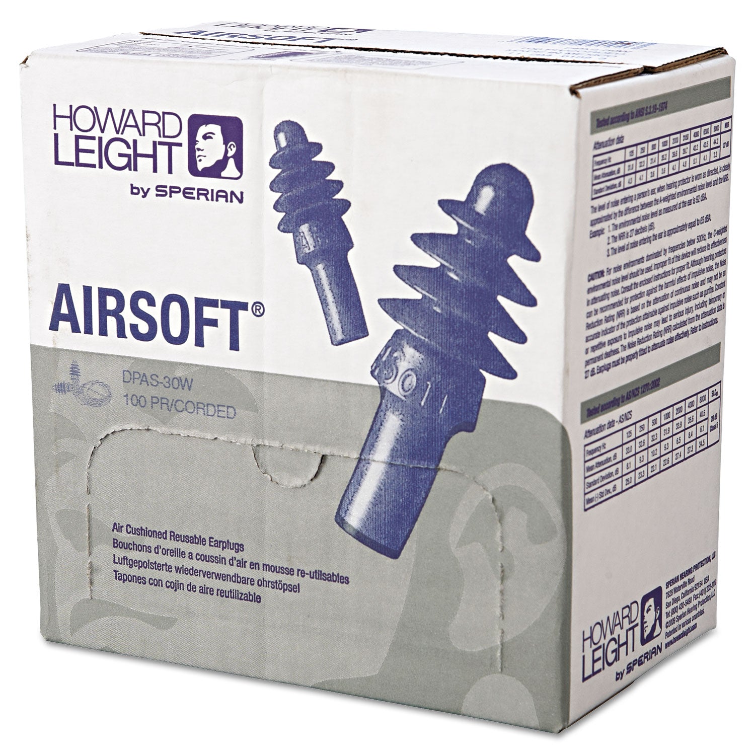 dpas-30w-airsoft-multiple-use-earplugs-27nrr-white-nylon-cord-be-100-pairs_howdpas30w - 1