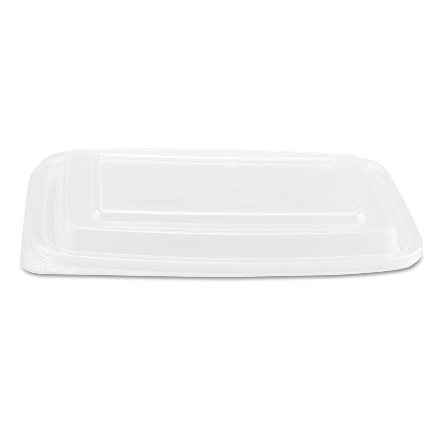 Microwave Safe Container Lid, Fits 24-32 oz, Rectangular, Clear, Plastic, 75/Bag, 4 Bags/Carton - 