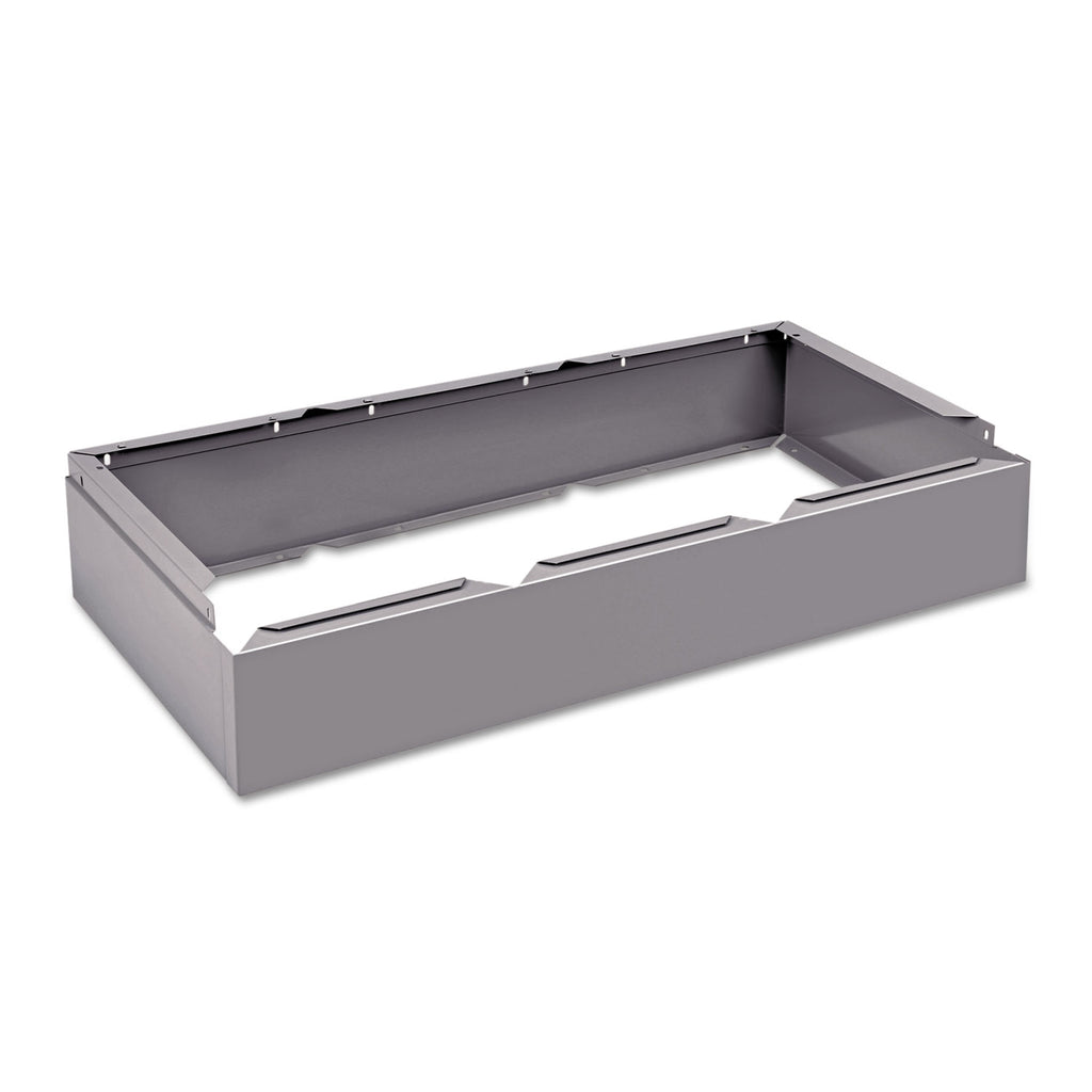 Three Wide Closed Locker Base, 36w x 18d x 6h, Medium Gray - 