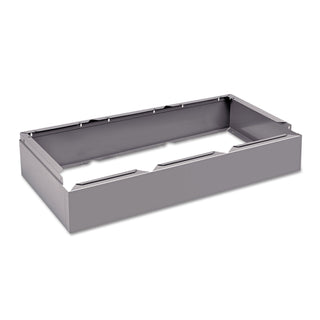 Three Wide Closed Locker Base, 36w x 18d x 6h, Medium Gray - 