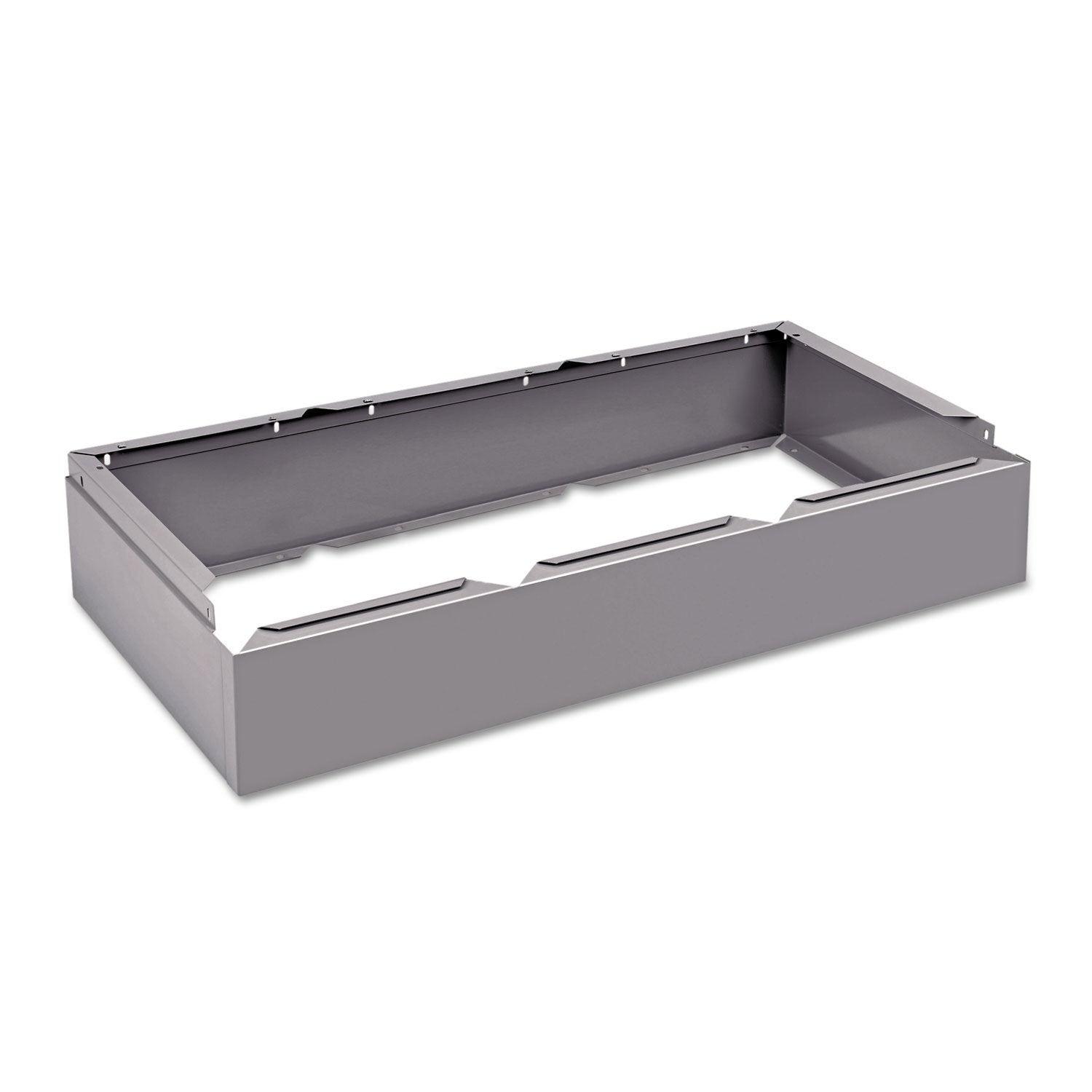 Three Wide Closed Locker Base, 36w x 18d x 6h, Medium Gray - 