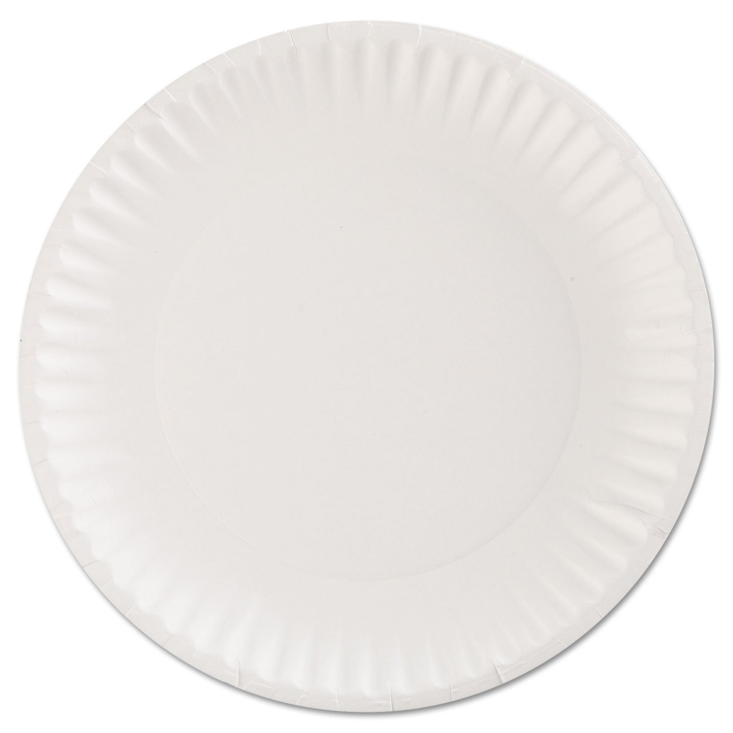 White Paper Plates, 9" dia, 100/Pack