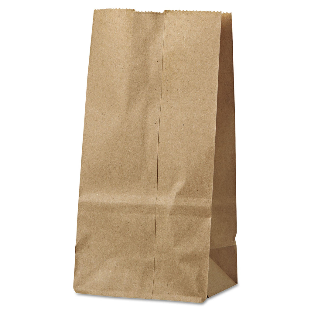 Grocery Paper Bags, 30 lb Capacity, #2, 4.31" x 2.44" x 7.88", Kraft, 500 Bags
