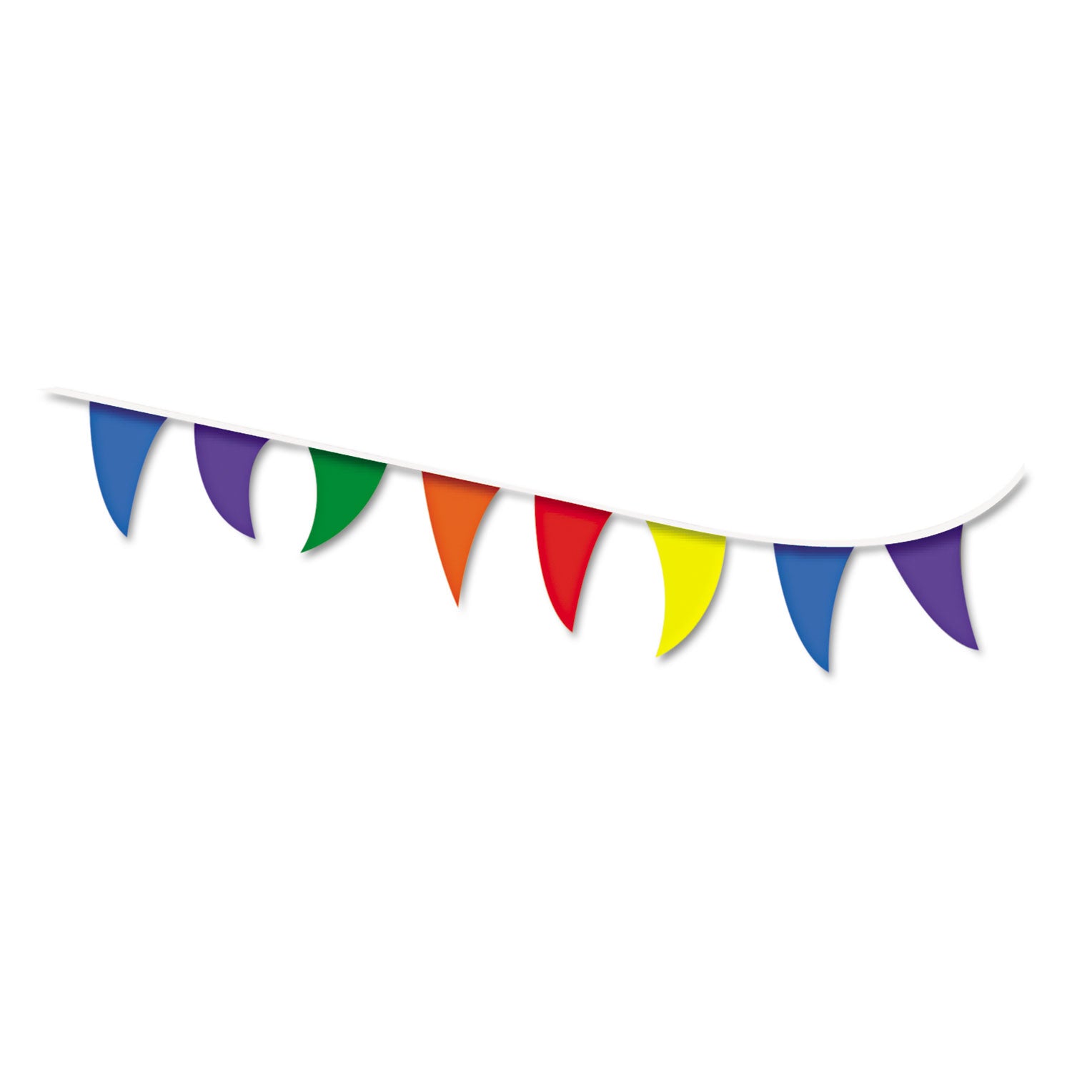 Strung Flags, Pennant, 30 ft, Assorted Bright Colors - 