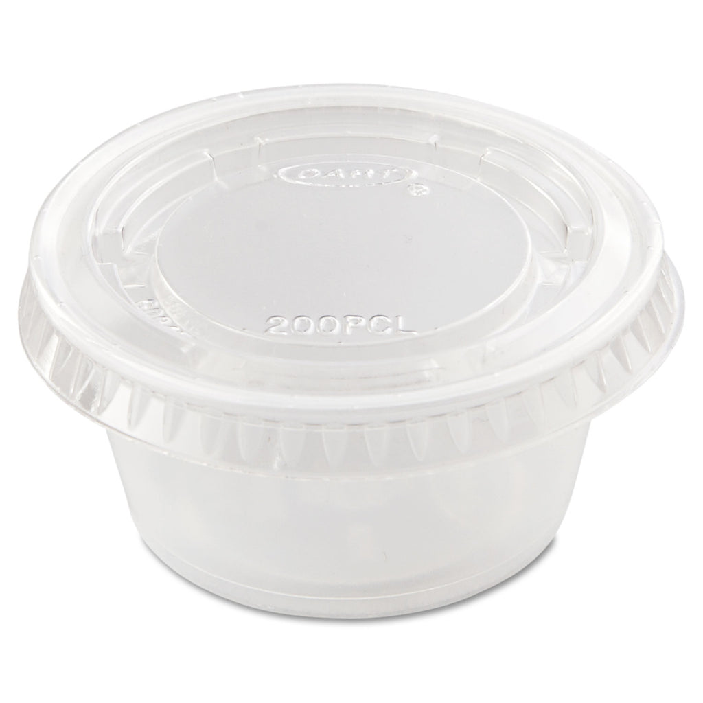 Portion/Souffle Cup Lids, PET, Fits 1.5 oz to 2.5 oz Cups, Clear, 2,500/Carton