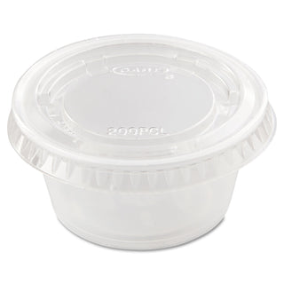 Portion/Souffle Cup Lids, PET, Fits 1.5 oz to 2.5 oz Cups, Clear, 2,500/Carton