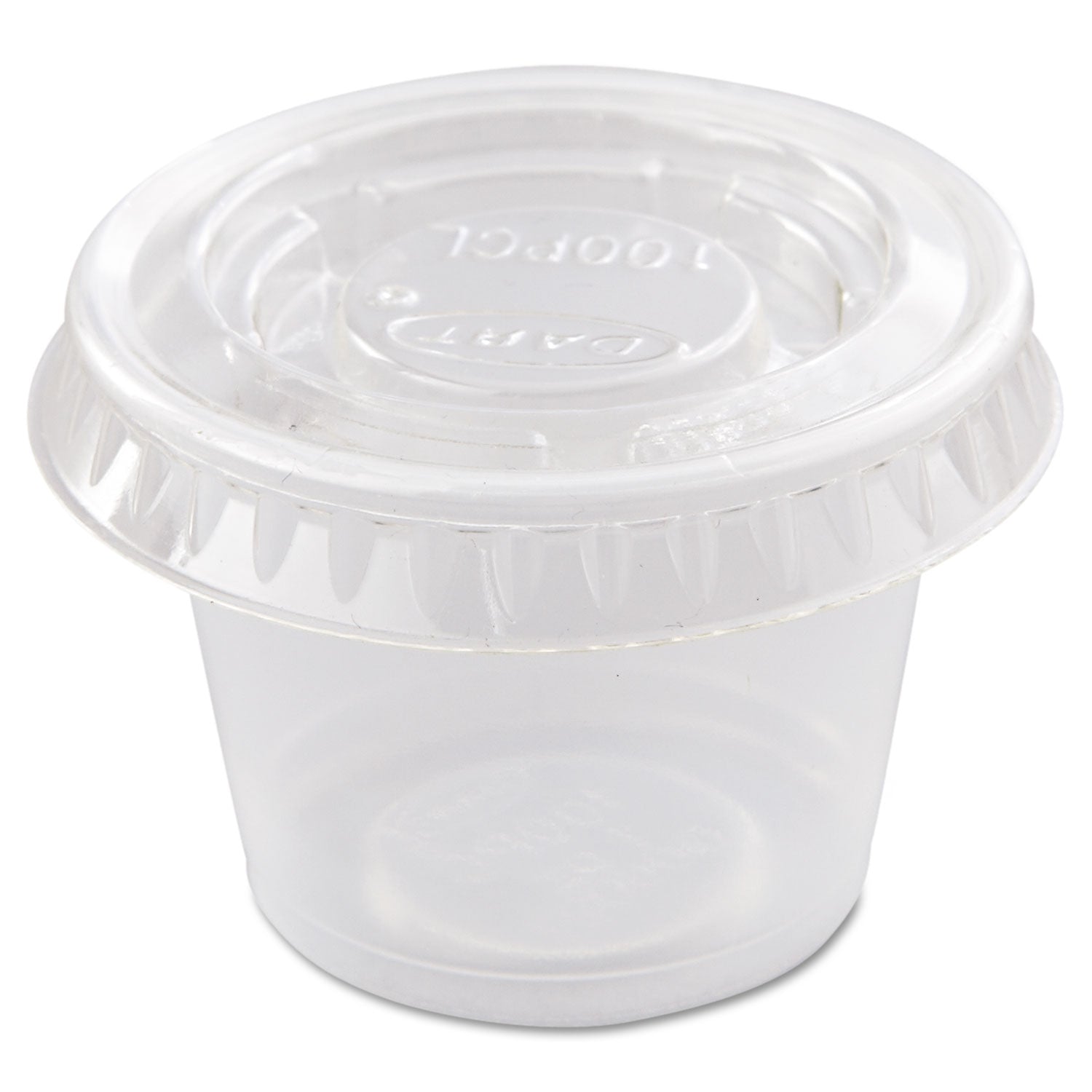 Portion/Souffle Cup Lids, Fits 0.5 oz to 1 oz Cups, PET, Clear, 125 Pack, 20 Packs/Carton