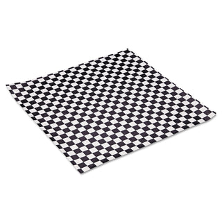 Grease-Resistant Paper Wraps and Liners, 12 x 12, Black Check, 1,000/Box, 5 Boxes/Carton