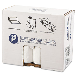 Low-Density Commercial Can Liners, Coreless Interleaved Roll, 30 gal, 0.7 mil, 30" x 36", White, 25 Bags/Roll, 8 Rolls/Carton