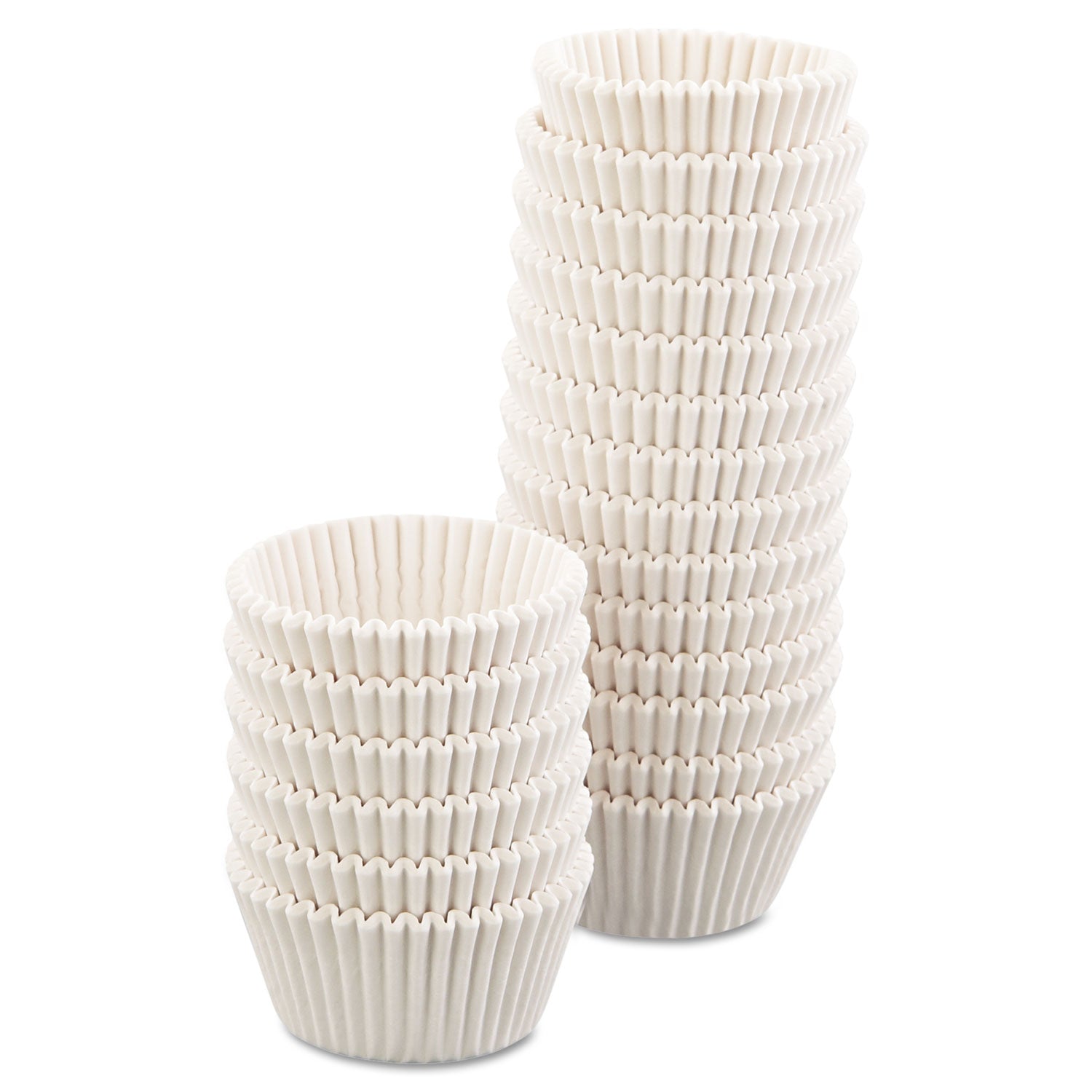 Fluted Bake Cups, 4.5 Diameter x 1.25 h, White, Paper, 500/Pack, 20 Packs/Carton - 