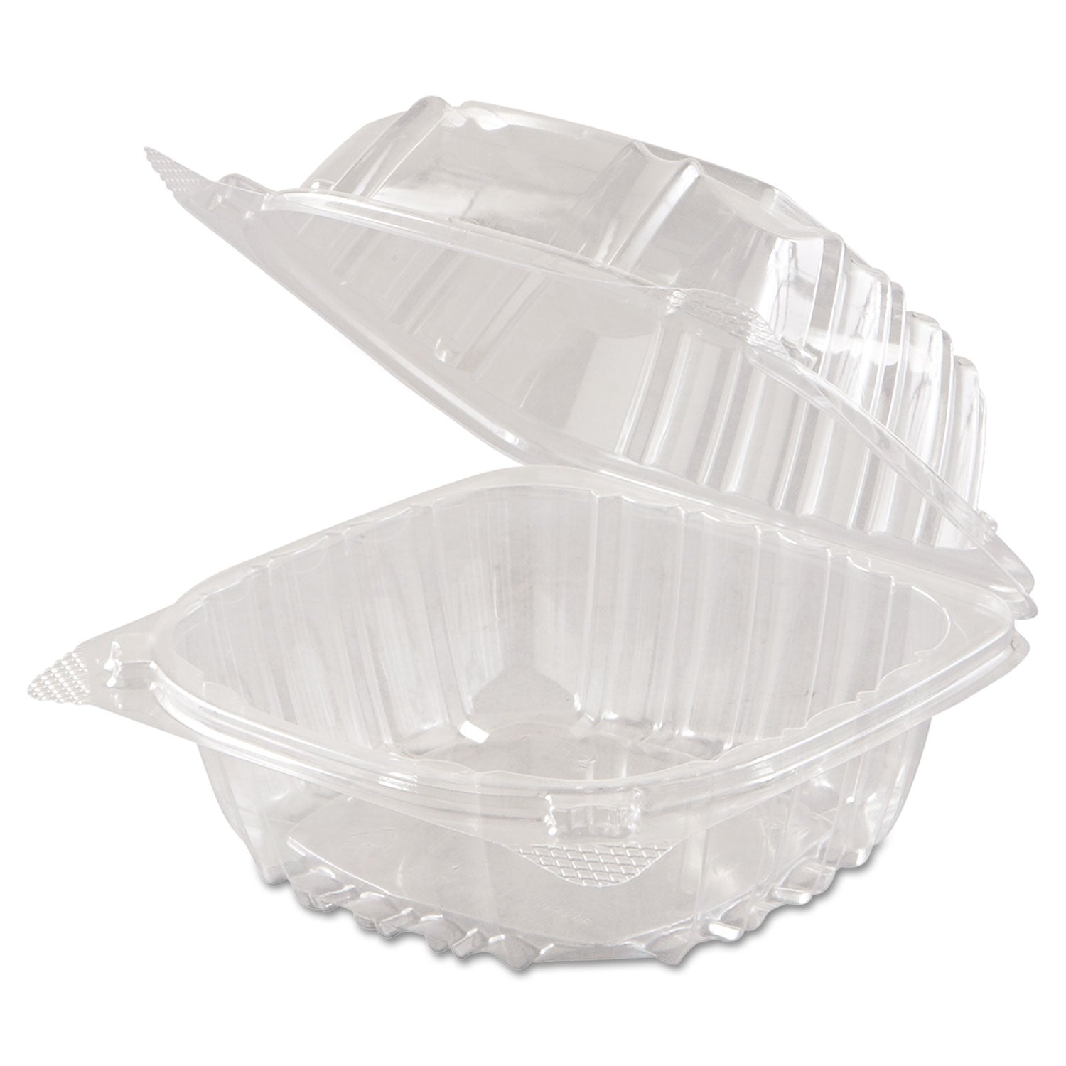 ClearSeal Hinged-Lid Plastic Containers, 5.8 x 6 x 3, Clear, Plastic, 125/Pack, 4 Packs/Carton - 