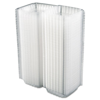 ClearSeal Hinged-Lid Plastic Containers, 8.3 x 8.3 x 3, Clear, Plastic, 250/Carton