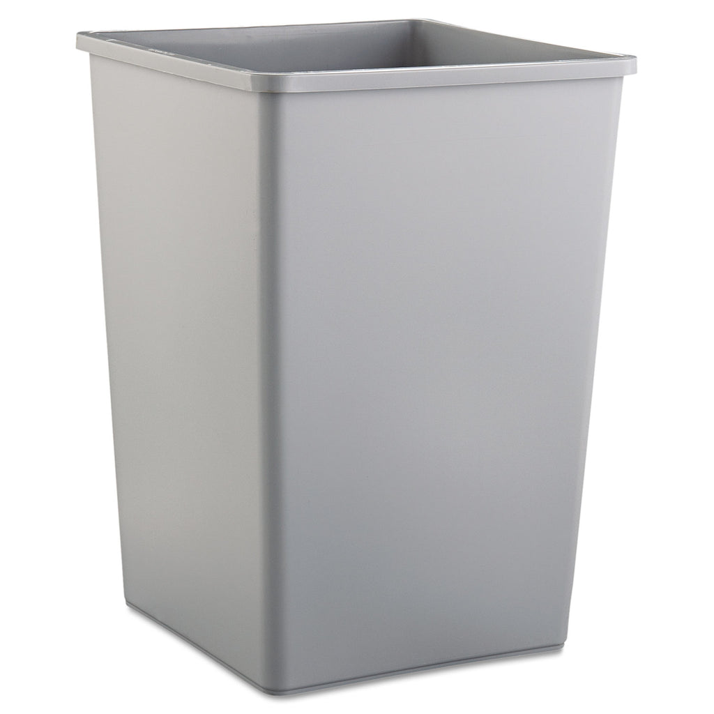 Untouchable Waste Container, Square, Plastic, 35gal, Gray