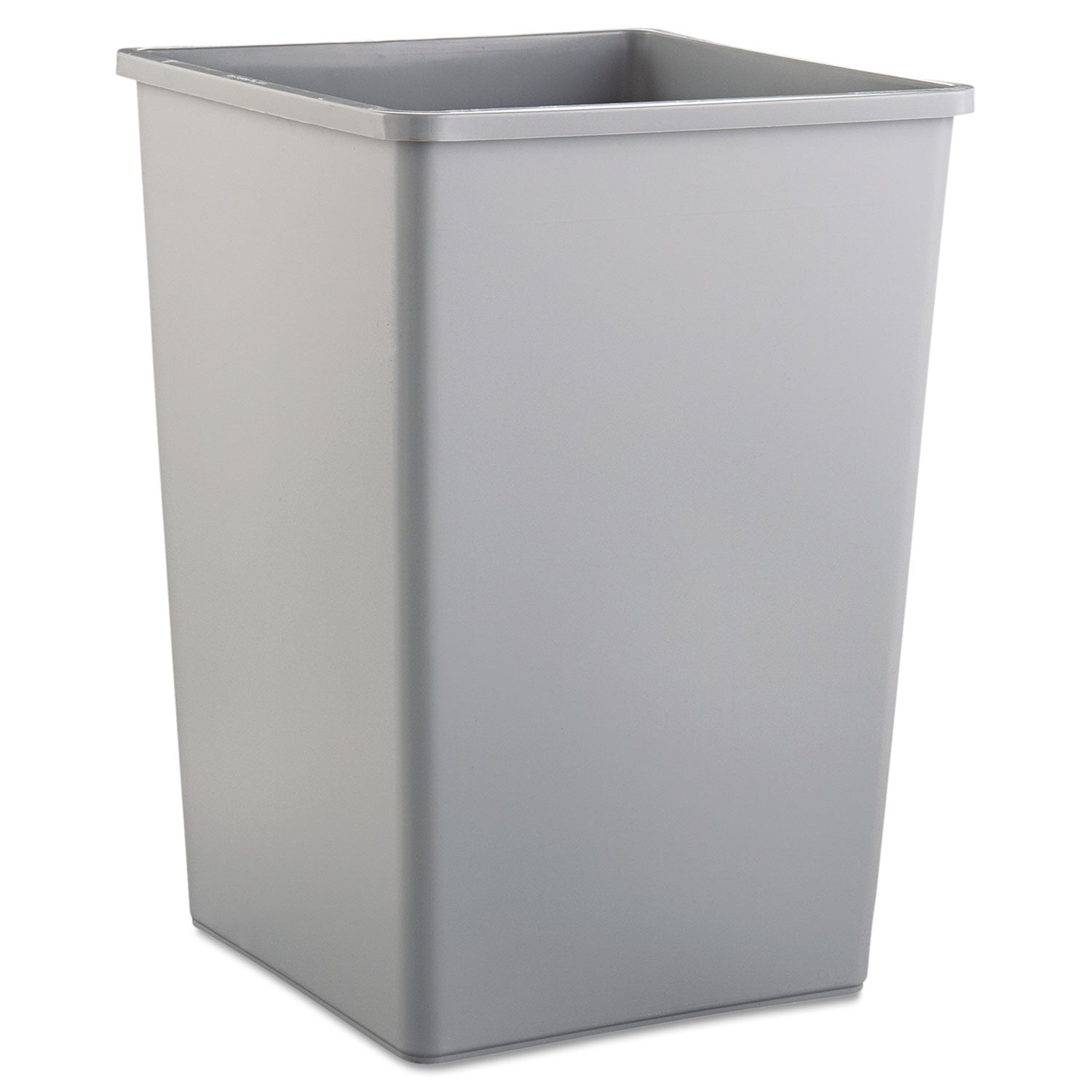 Untouchable Waste Container, Square, Plastic, 35gal, Gray