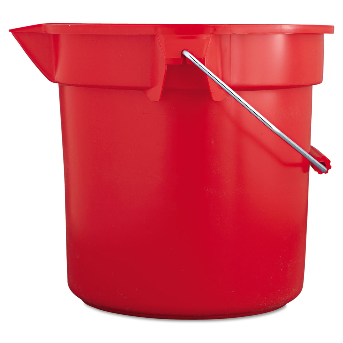 BRUTE Round Utility Pail, 14 qt, Plastic, Red, 12