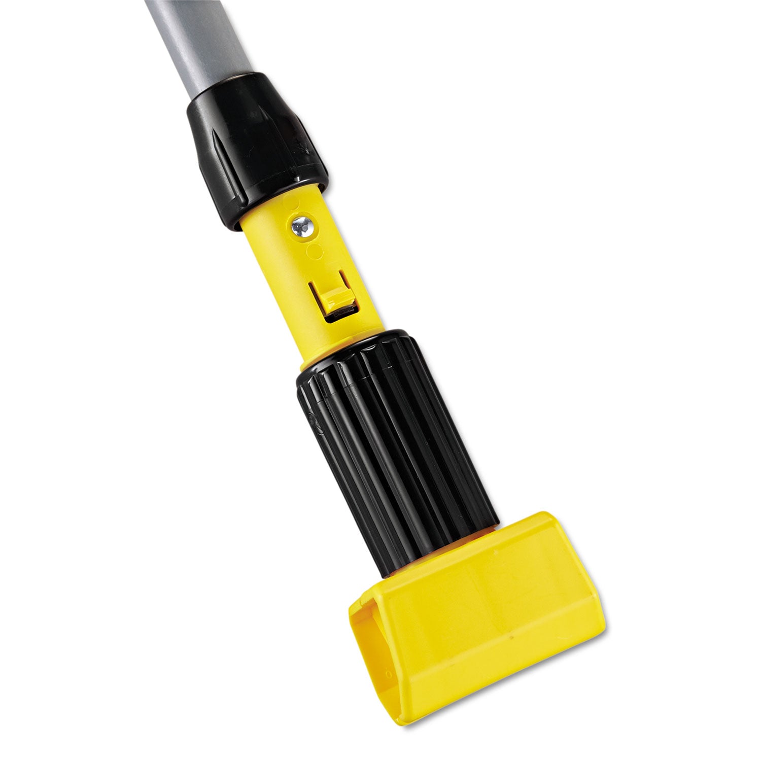 Gripper Aluminum Mop Handle, 1.13" dia x 60", Gray/Yellow - 