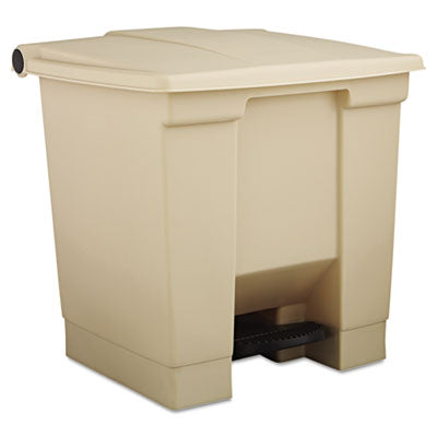 indoor-utility-step-on-waste-container-8-gal-plastic-beige_rcp6143bei - 1