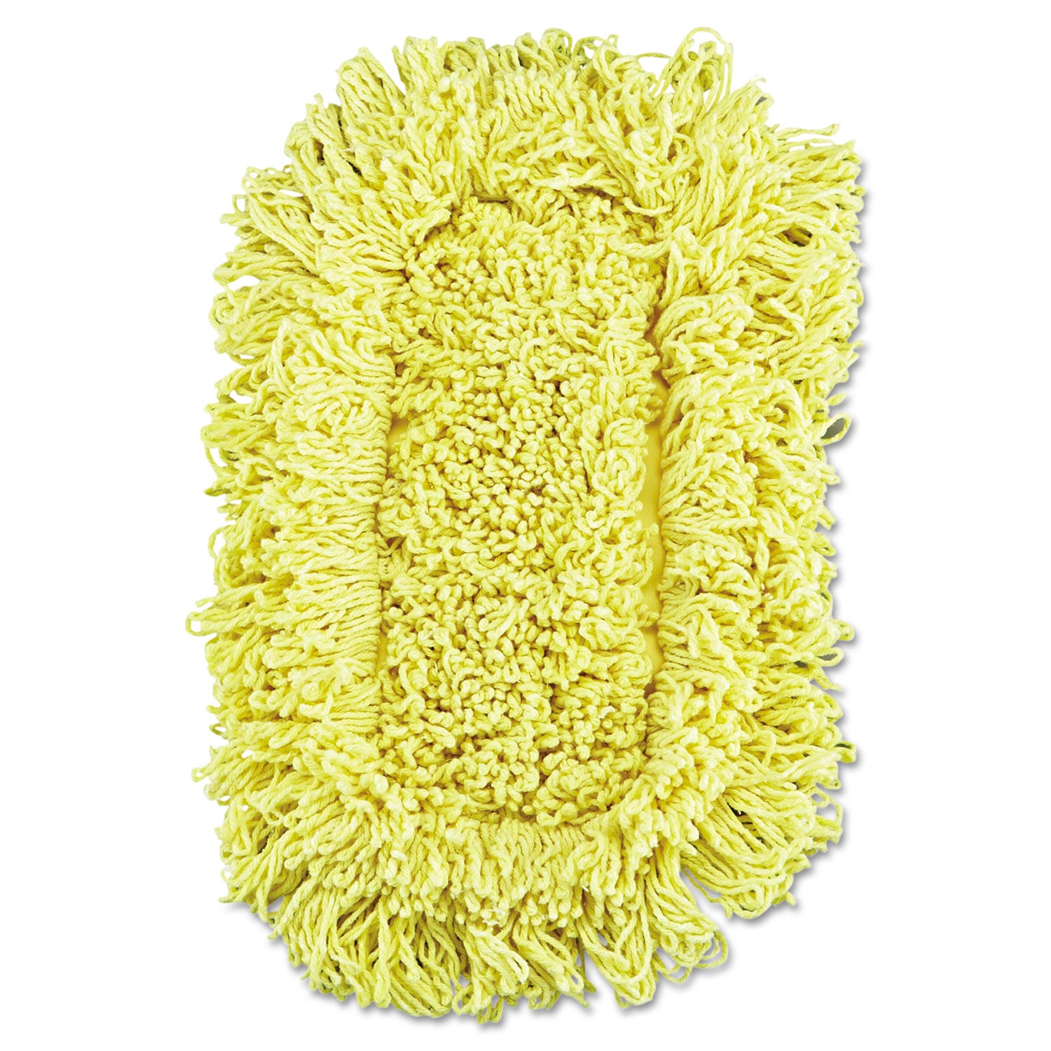 Trapper Looped-End Dust Mop Head, 12 x 5, Yellow, 12/Carton - 