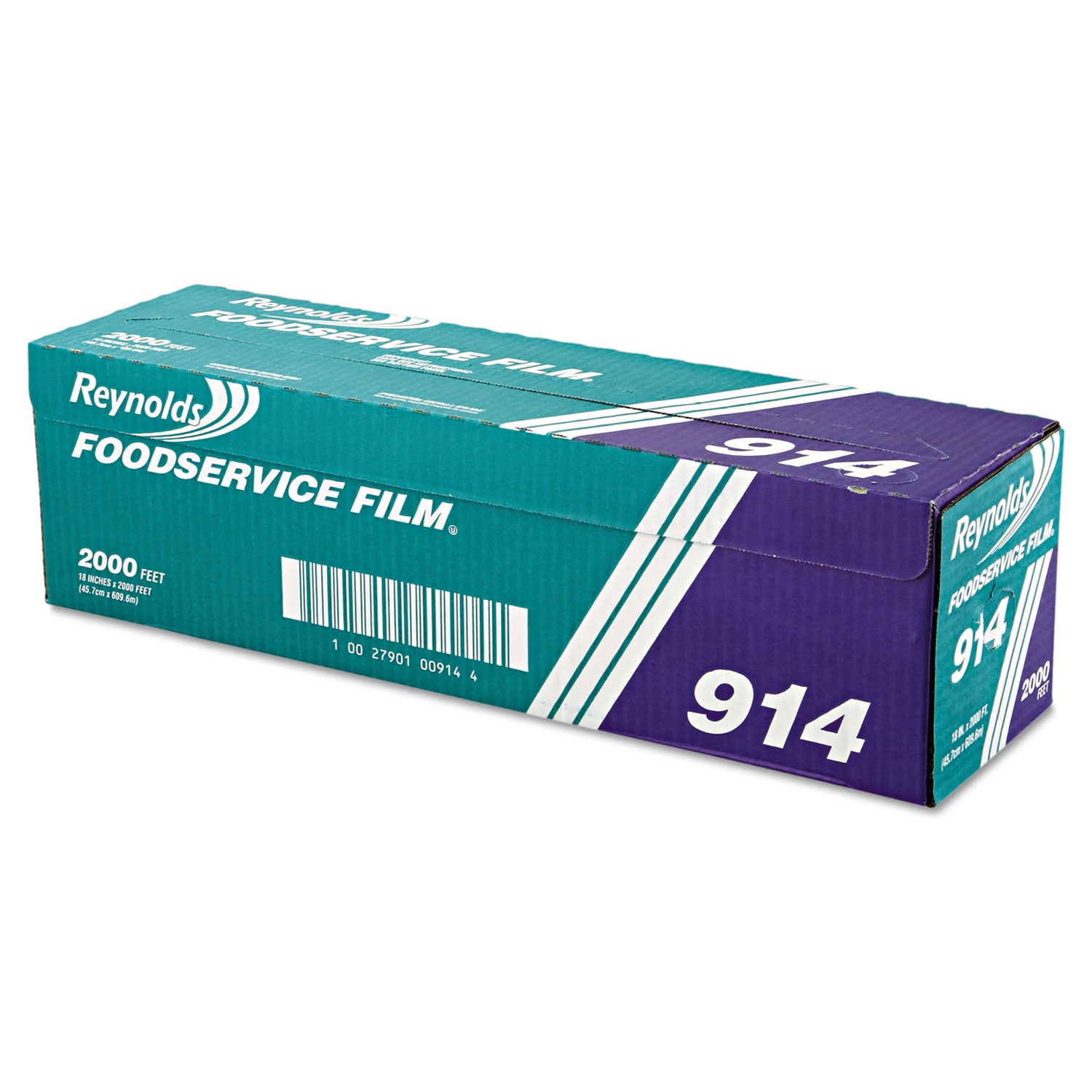 PVC Film Roll with Cutter Box, 18" x 2,000 ft, Clear - 