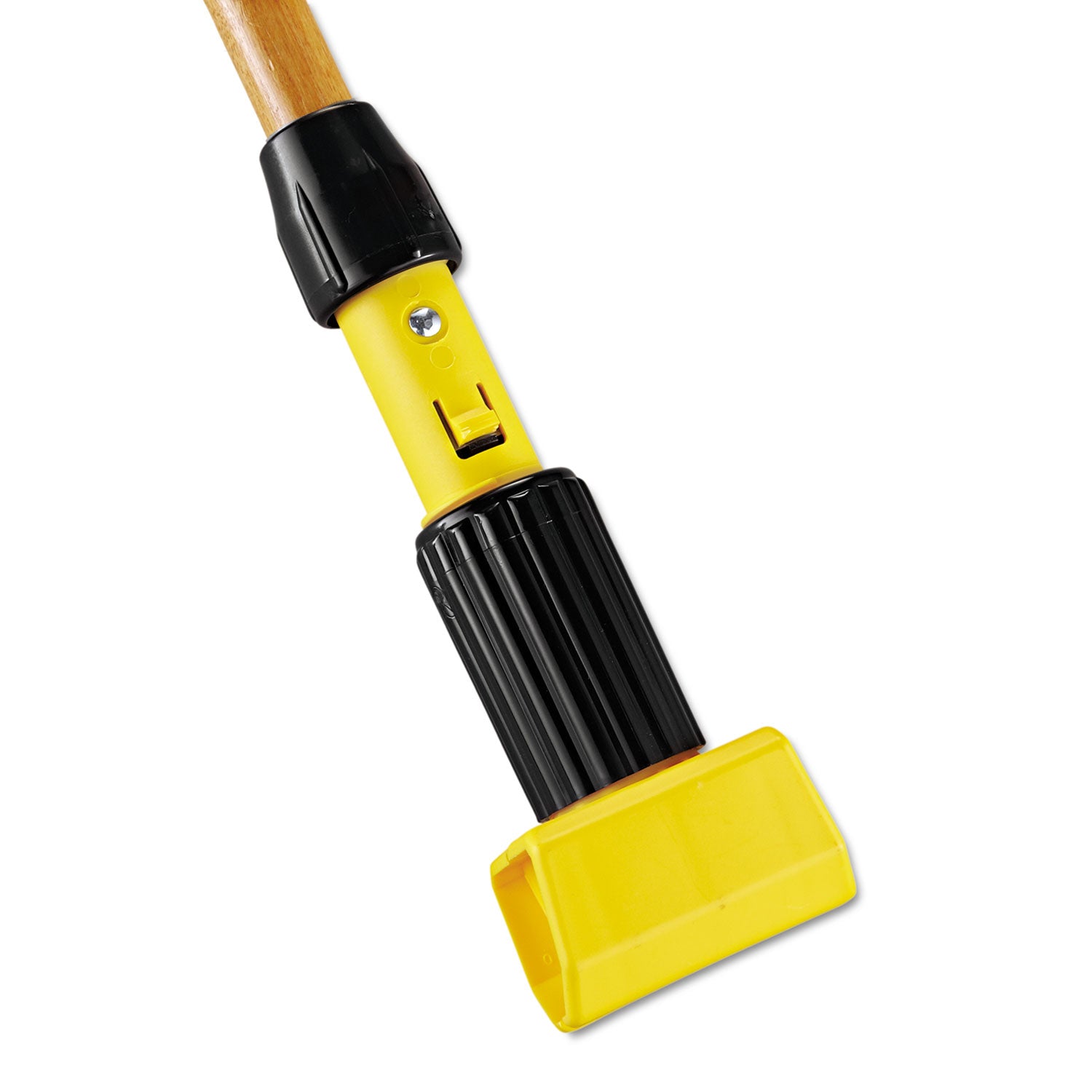 Gripper Hardwood Mop Handle, 1.13" dia x 60", Natural/Yellow - 