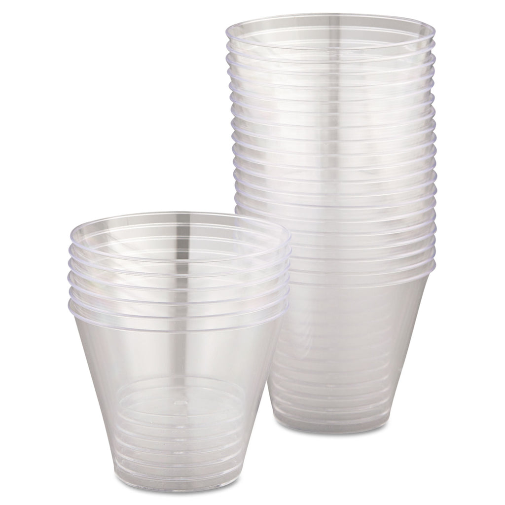 Comet Smooth Wall Tumblers, 9 oz, Clear, Squat, 25/Pack, 20 Packs/Carton