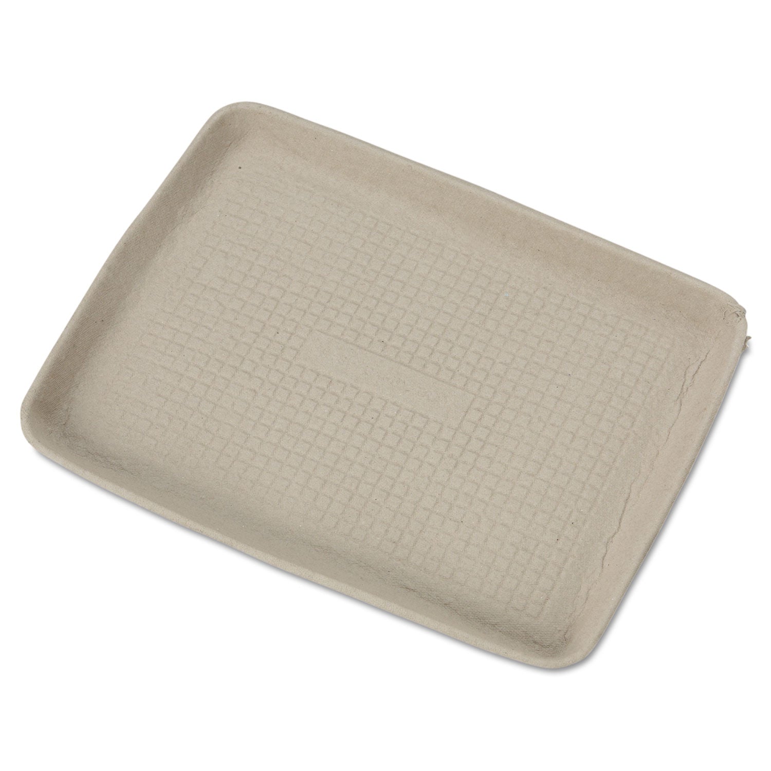 StrongHolder Molded Fiber Food Trays, 1-Compartment, 9 x 12 x 1, Beige, Paper, 250/Carton - 