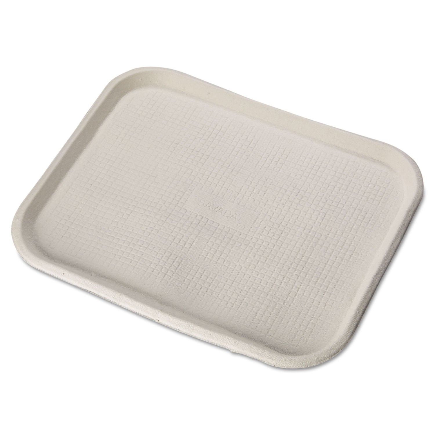 Savaday Molded Fiber Food Trays, 1-Compartment, 14 x 18, White, Paper, 100/Carton - 