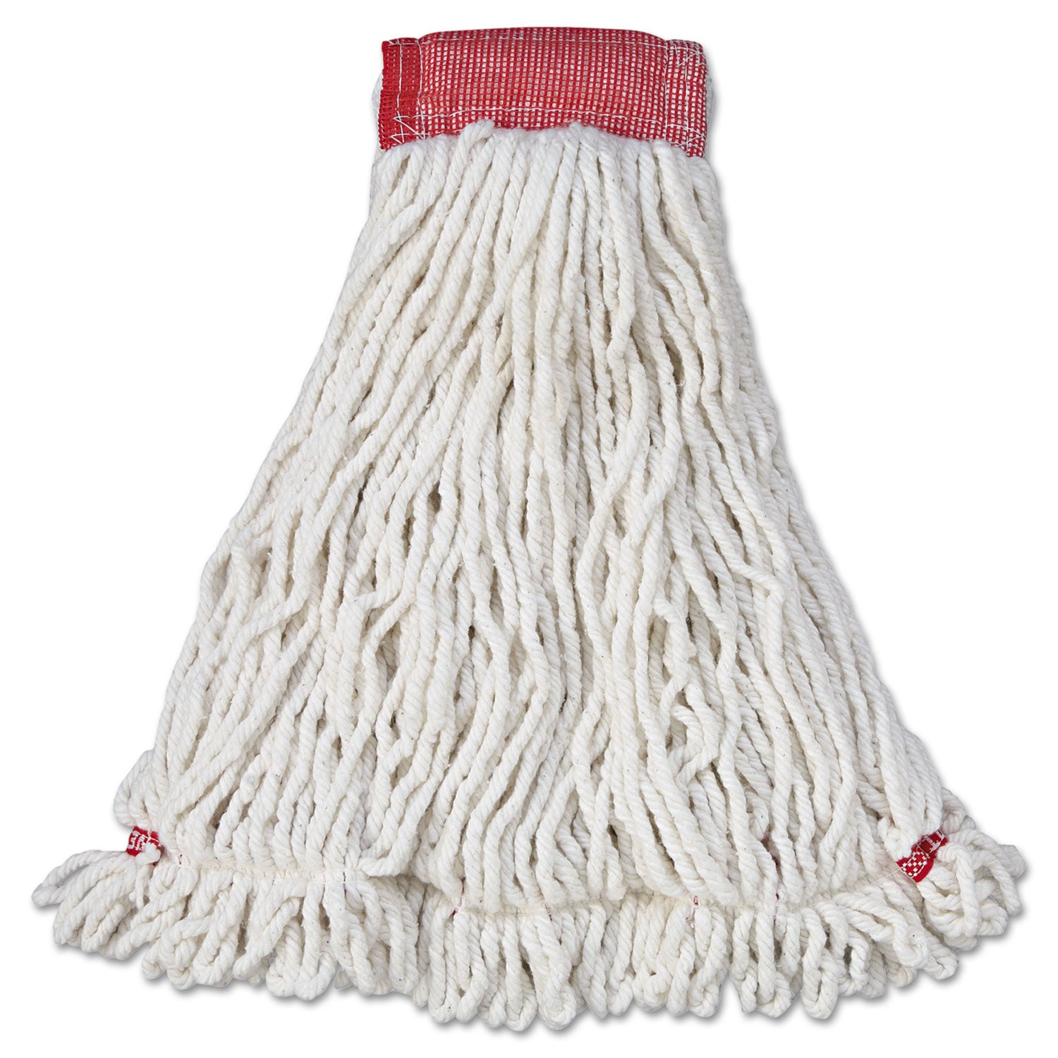 Web Foot Wet Mop Head, Shrinkless, Cotton/Synthetic, White, Large, 6/Carton - 