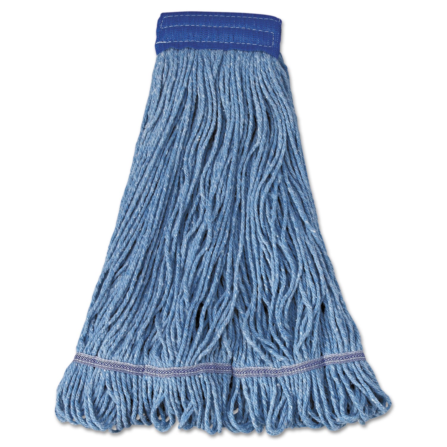 Super Loop Wet Mop Head, Cotton/Synthetic Fiber, 5" Headband, X-Large Size, Blue, 12/Carton - 