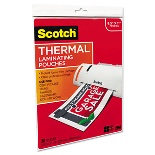 Laminating Pouches, 3 mil, 9" x 11.5", Gloss Clear, 20/Pack