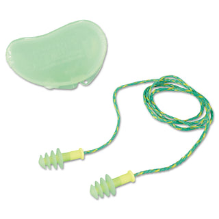 FUS30S-HP Fusion Multiple-Use Earplugs, Small, 27NRR, Corded, GN/WE, 100 Pairs - 
