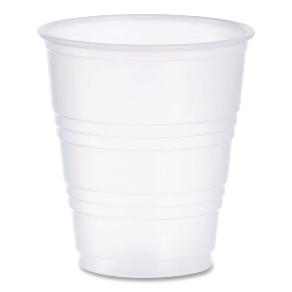 High-Impact Polystyrene Cold Cups, 5 oz, Translucent, 100 Cups/Sleeve, 25 Sleeves/Carton