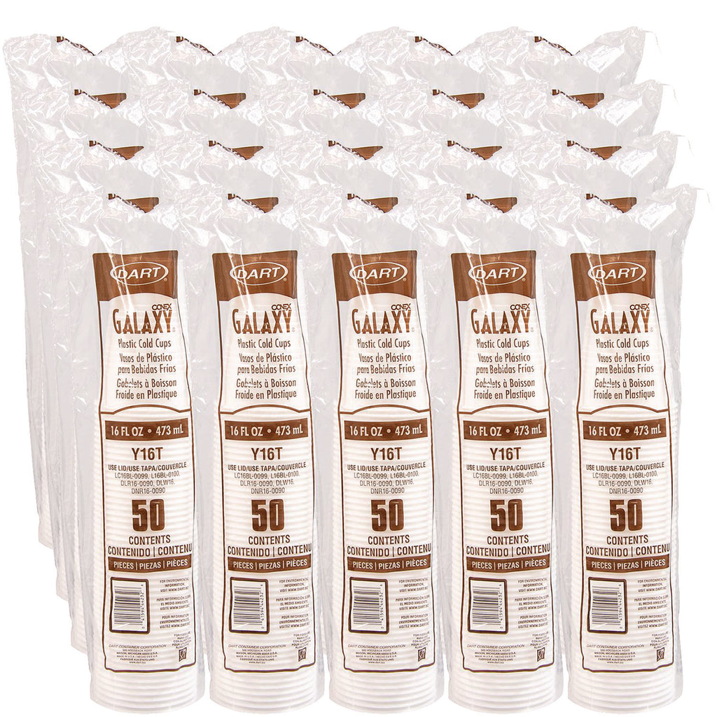 High-Impact Polystyrene Cold Cups, 16 oz, Translucent, 50 Cups/Sleeve, 20 Sleeves/Carton