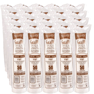 High-Impact Polystyrene Cold Cups, 16 oz, Translucent, 50 Cups/Sleeve, 20 Sleeves/Carton