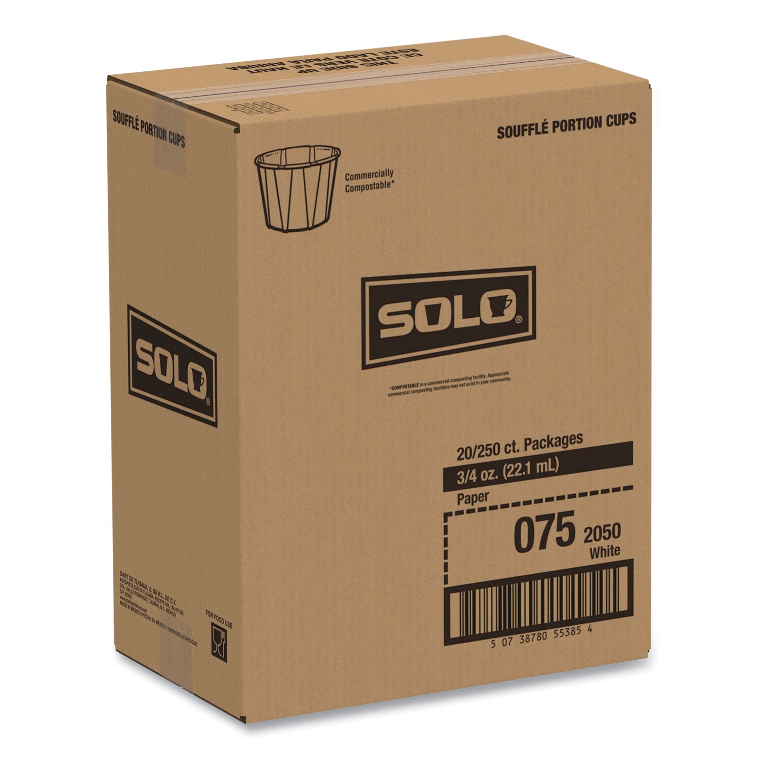 Paper Portion Cups, ProPlanet Seal, 0.75 oz, White, 250/Bag, 20 Bags/Carton