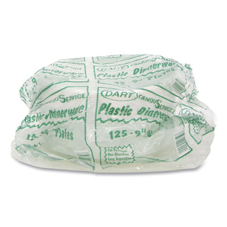 Famous Service Plastic Dinnerware, Plate, 9", White, 125/Pack, 4 Packs/Carton - 
