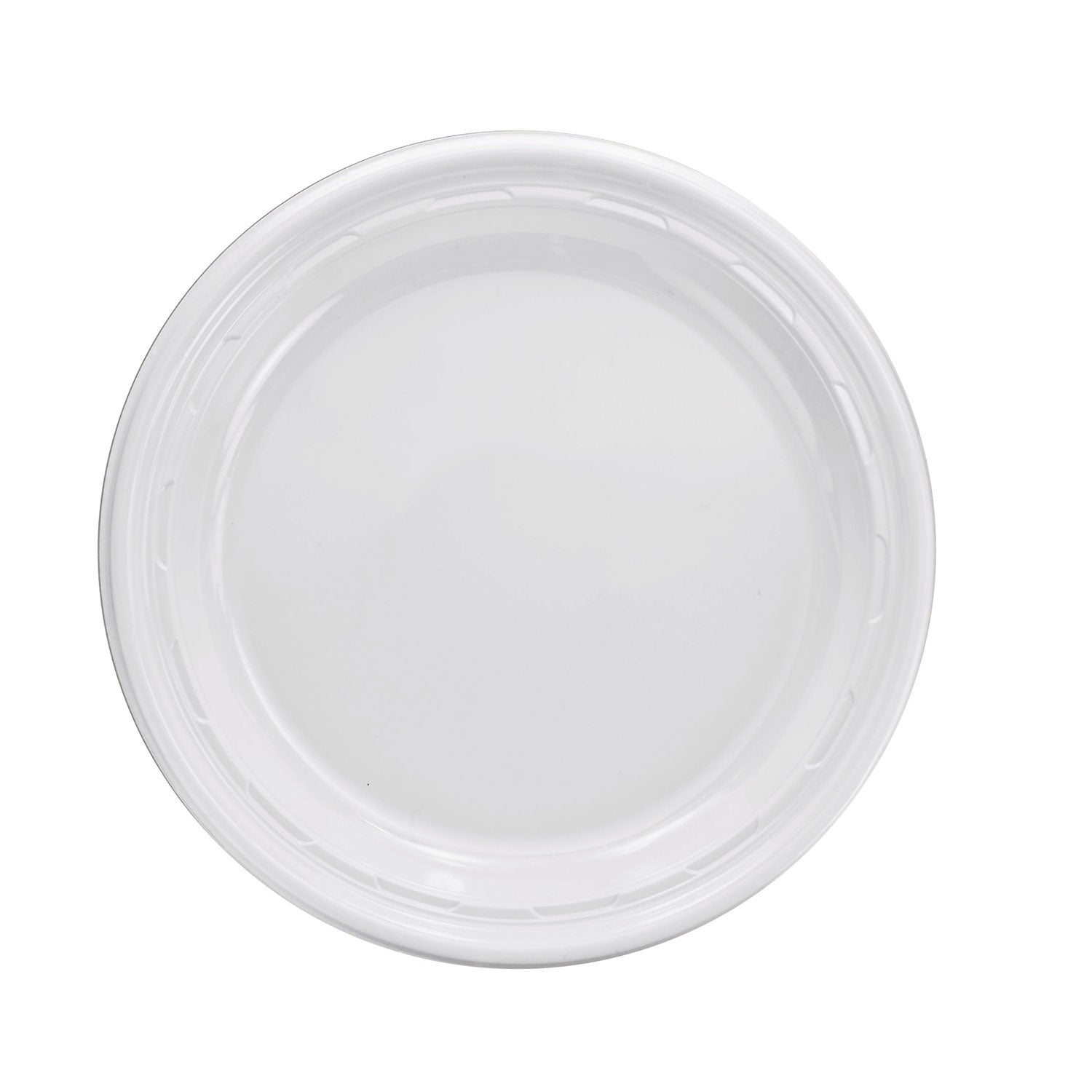 Famous Service Plastic Dinnerware, Plate, 9", White, 125/Pack, 4 Packs/Carton - 