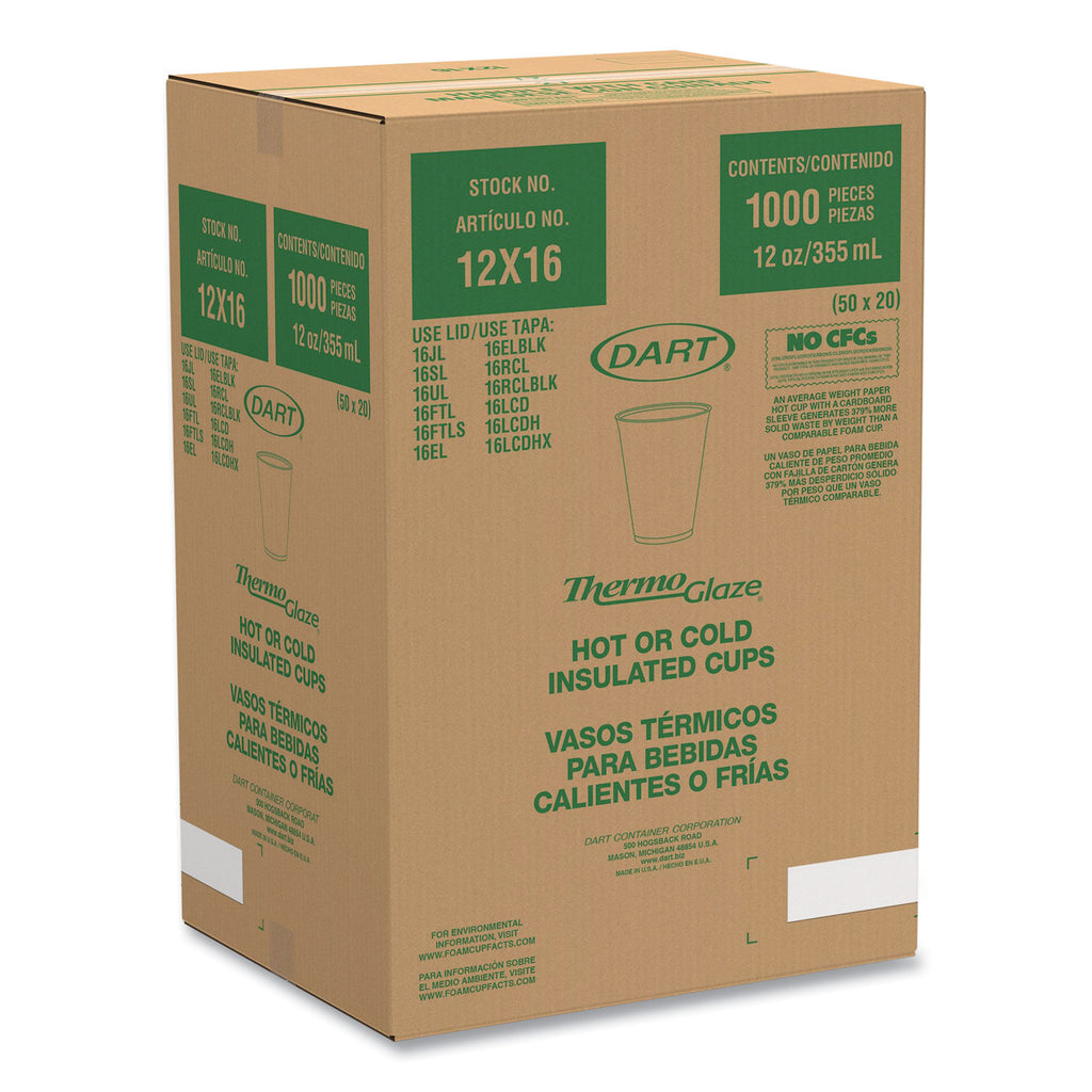 Cafe G Foam Hot/Cold Cups, 12 oz, Brown/Red/White, 1,000/Carton