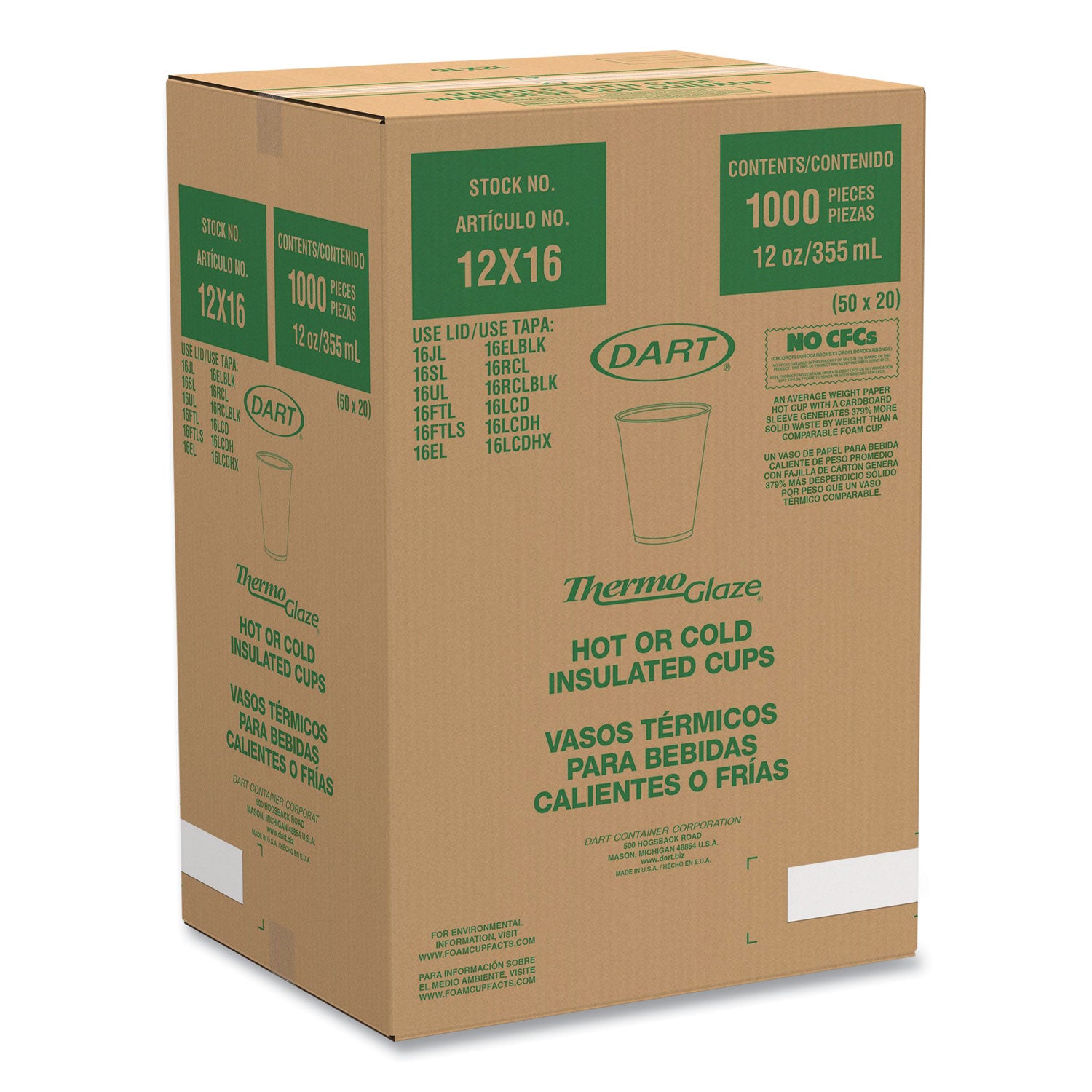 Cafe G Foam Hot/Cold Cups, 12 oz, Brown/Red/White, 1,000/Carton