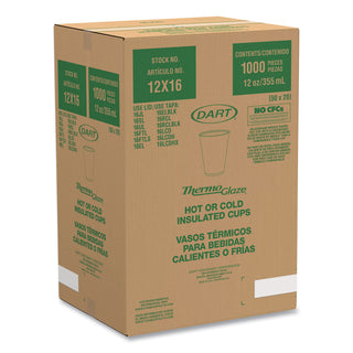 Cafe G Foam Hot/Cold Cups, 12 oz, Brown/Red/White, 1,000/Carton