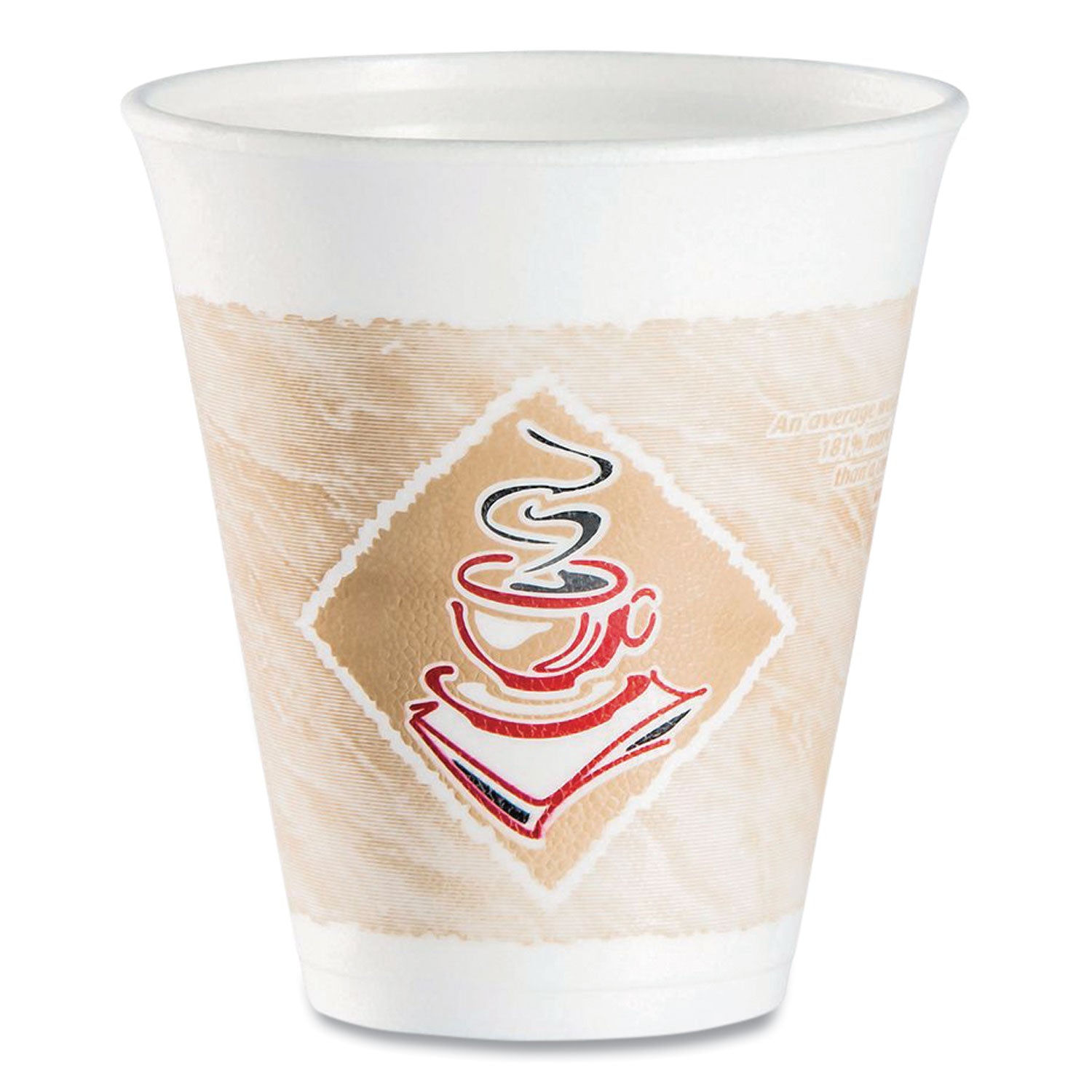 Cafe G Foam Hot/Cold Cups, 12 oz, Brown/Red/White, 1,000/Carton - 