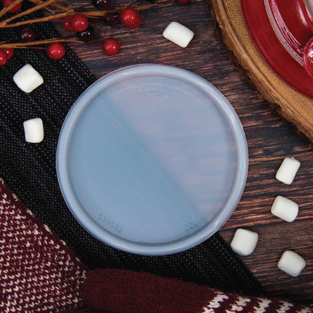 Dart 20 oz HIPS Plastic Non-vented Lid - Translucent - 10 / Pack - Breakroom - Translucent - Plastic, Foam, Polystyrene Body - 100 / Pack