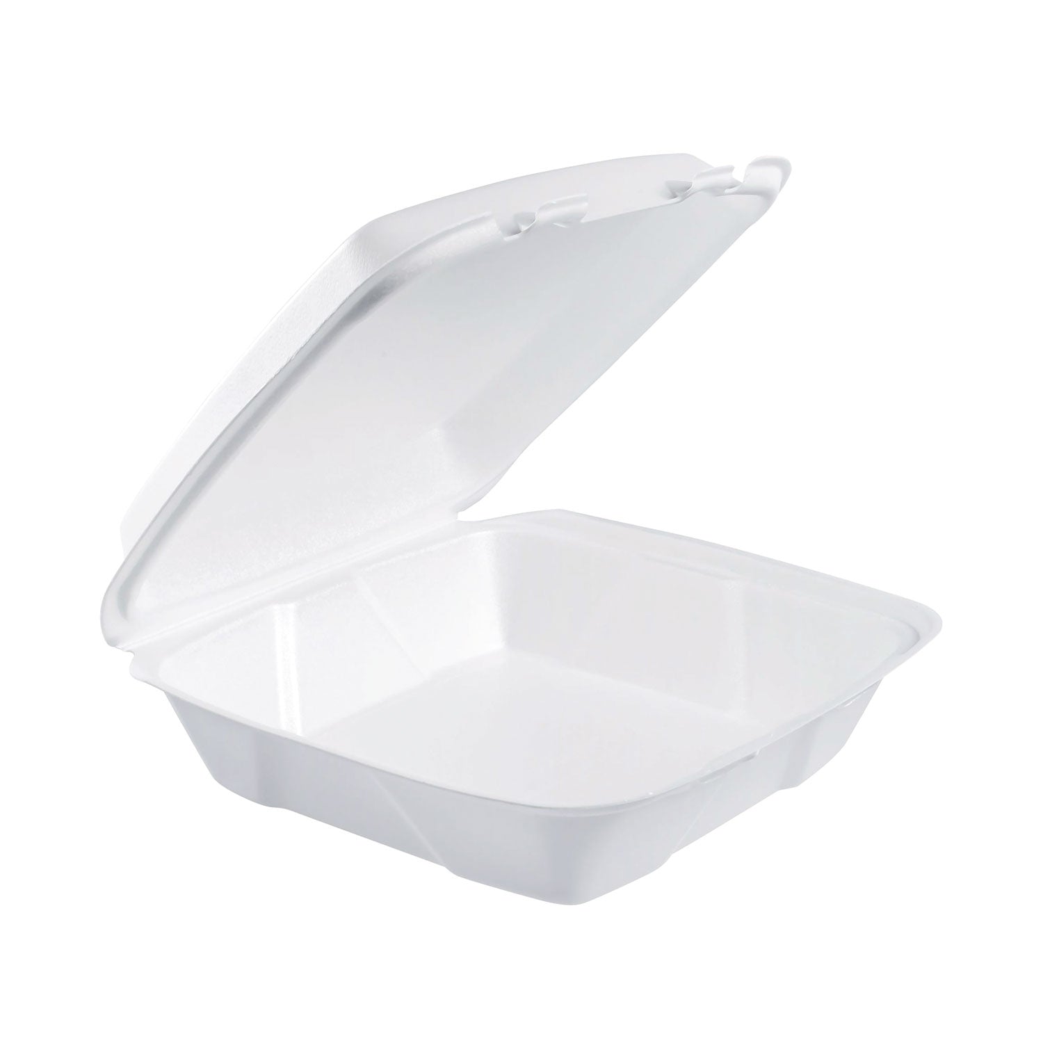 Foam Hinged Lid Containers, 9 x 9 x 3, White, 200/Carton - 