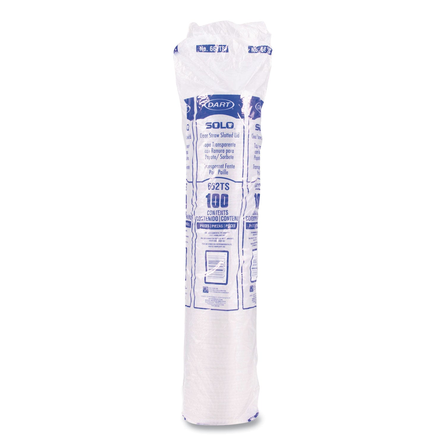Straw-Slot Cold Cup Lids, Fits 9 oz to 20 oz Cups, Clear, 100/Pack