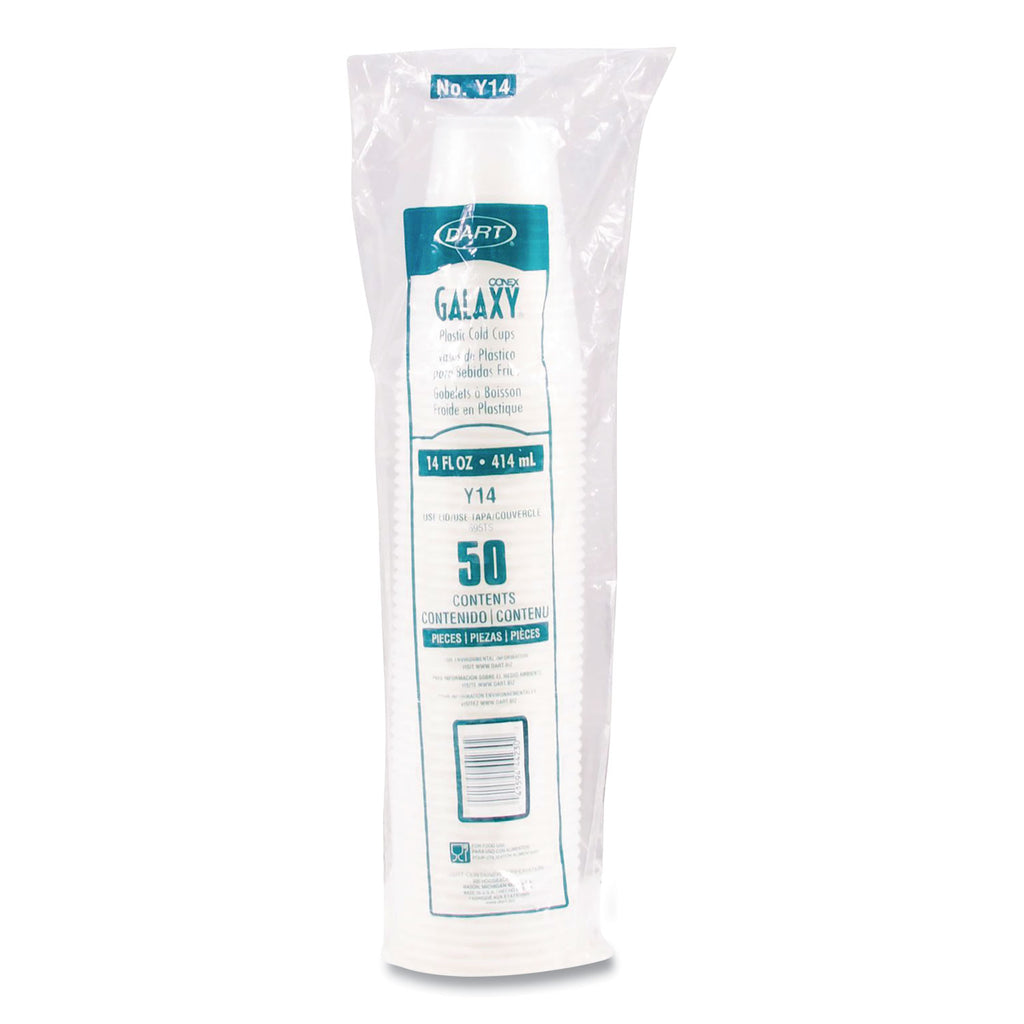 High-Impact Polystyrene Cold Cups, 14 oz, Translucent, 50 Cups/Sleeve. 20 Sleeves/Carton