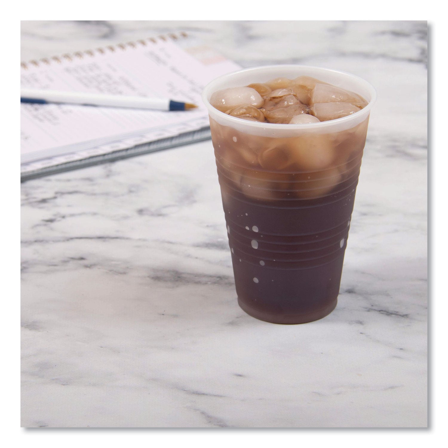 High-Impact Polystyrene Cold Cups, 14 oz, Translucent, 50 Cups/Sleeve. 20 Sleeves/Carton