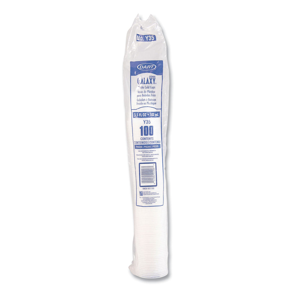 High-Impact Polystyrene Cold Cups, 3.5 oz, Translucent, 100 Cups/Sleeve, 25 Sleeves/Carton