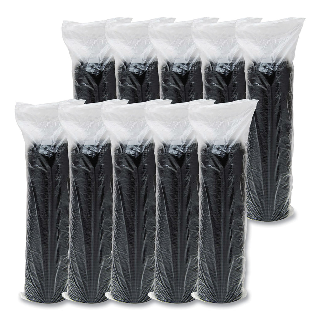 Cappuccino Dome Sipper Lids, Fits 12 oz to 24 oz Cups, Black, 100/Pack, 10 Packs/Carton